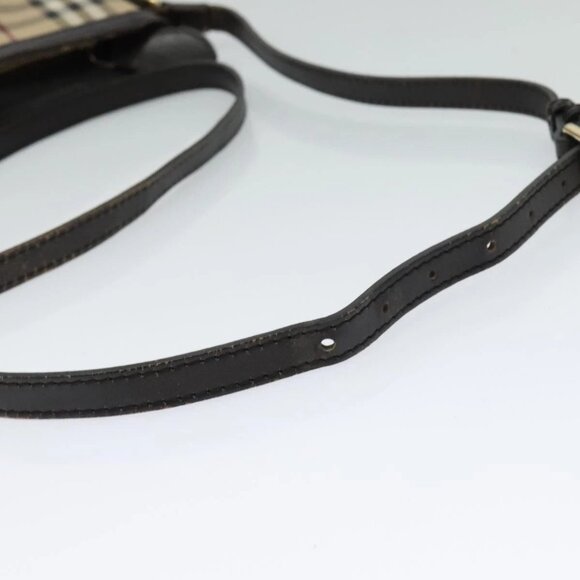 BURBERRY Nova Check Shoulder Bag PVC Beige Gold Auth ep8752 - Picture 9 of 16